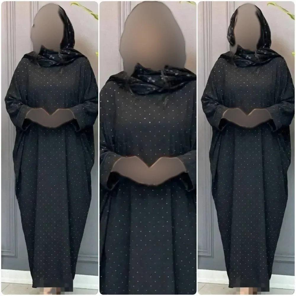 عبای زنانه مجلسی مدل نگیندار جنس الیزه مشکی فری سایز