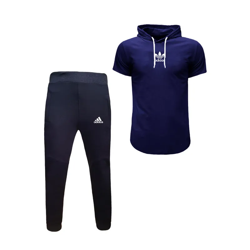 ست تی شرت کلاهدار و شلوار مردانه مدل adi کد 76878