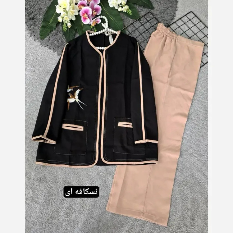 کت شلوار زنانه مدل سالومه جنس مازراتی درجه یک سایز 36 تا 46