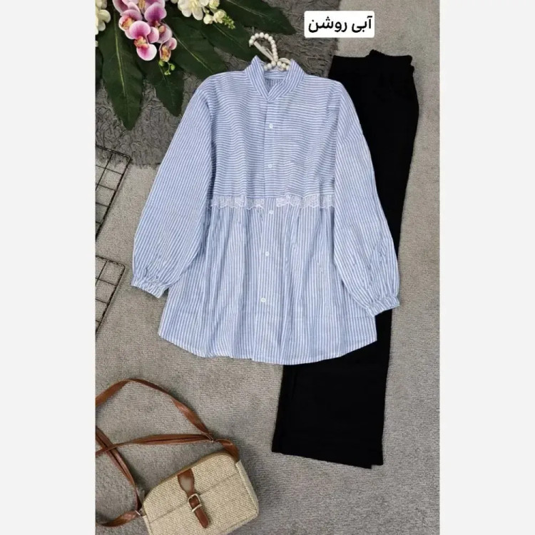 شومیز نخی زنانه مدل آزاده خنک و تابستانه فری سایز 36 تا 46