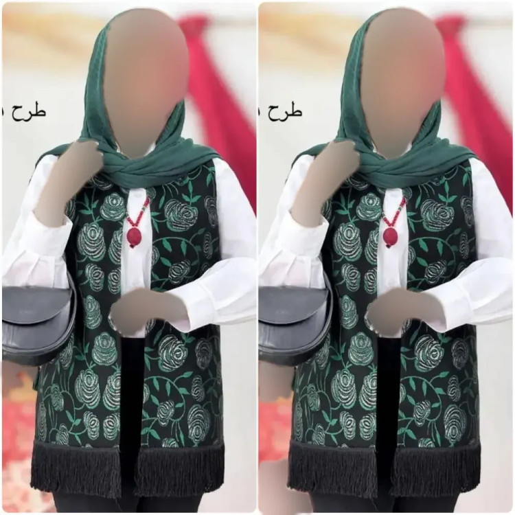 شومیز زنانه مدل ناردون جنس تافته و پرشین طرح گل سبز سایز فری 38 تا 46