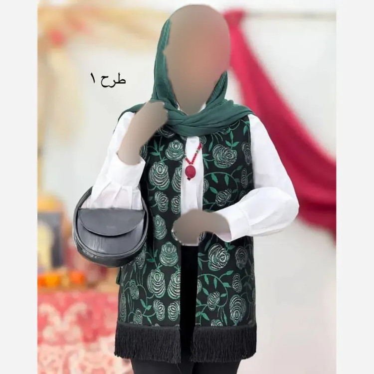 شومیز زنانه مدل ناردون جنس تافته و پرشین طرح گل سبز سایز فری 38 تا 46