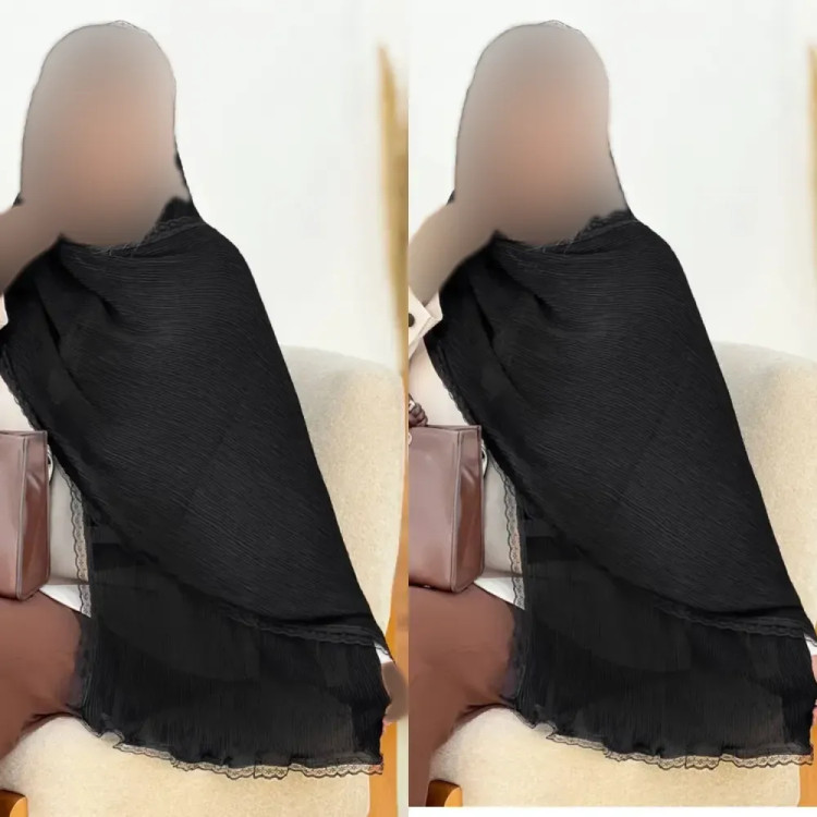 شال پلیسه لبه توری مجلسی قواره بزرگ در رنگبندی متنوع