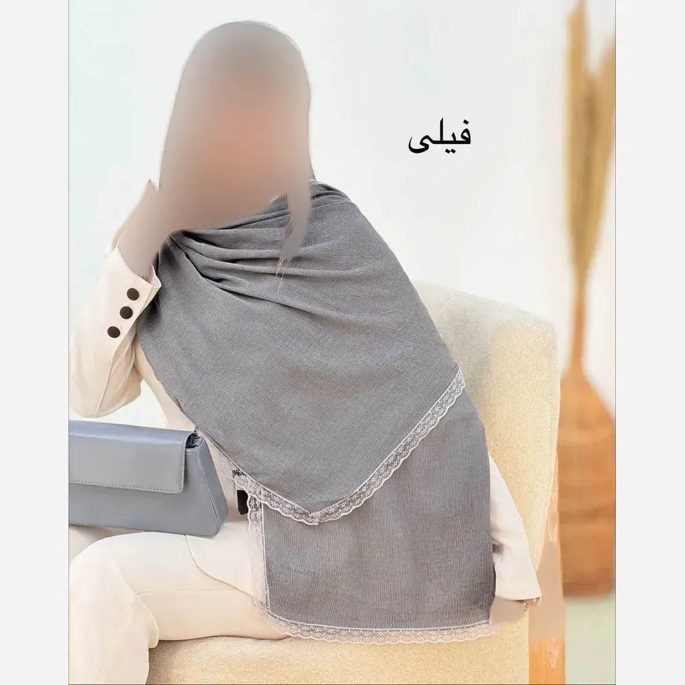 شال پلیسه لبه توری مجلسی قواره بزرگ در رنگبندی متنوع