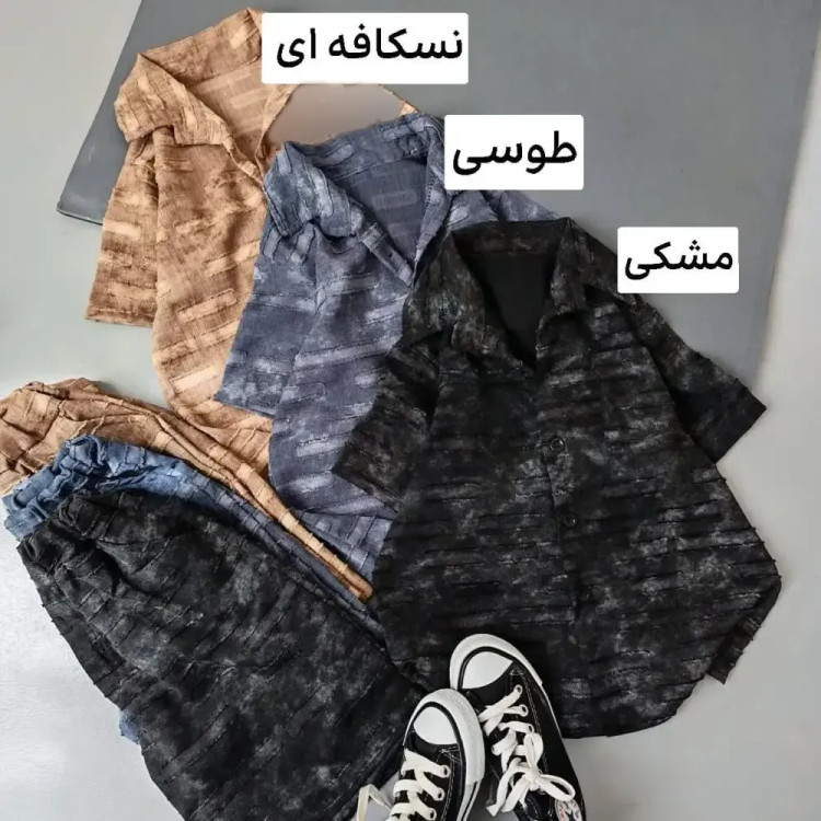 ست تیشرت و شلوارک بچگانه نخی طرحدار اسپرت سایز 45 تا 60