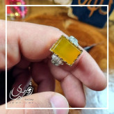 انگشتر نقره زنانه طرح فریما با نگین شرف الشمس