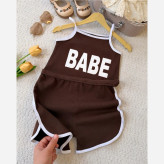 رمپر دخترانه پنبه کبریتی مدل BABE در 4 رنگ سایز 2 تا 9 سال