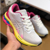 کفش اسیکس Gel Nimbus مردانه سفید صورتی زرد اسپرت تنفسی پیادهروی روزمره