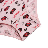 ست شورت و سوتین نخی فنردار طرح لب kiss me سایزبندی کامل