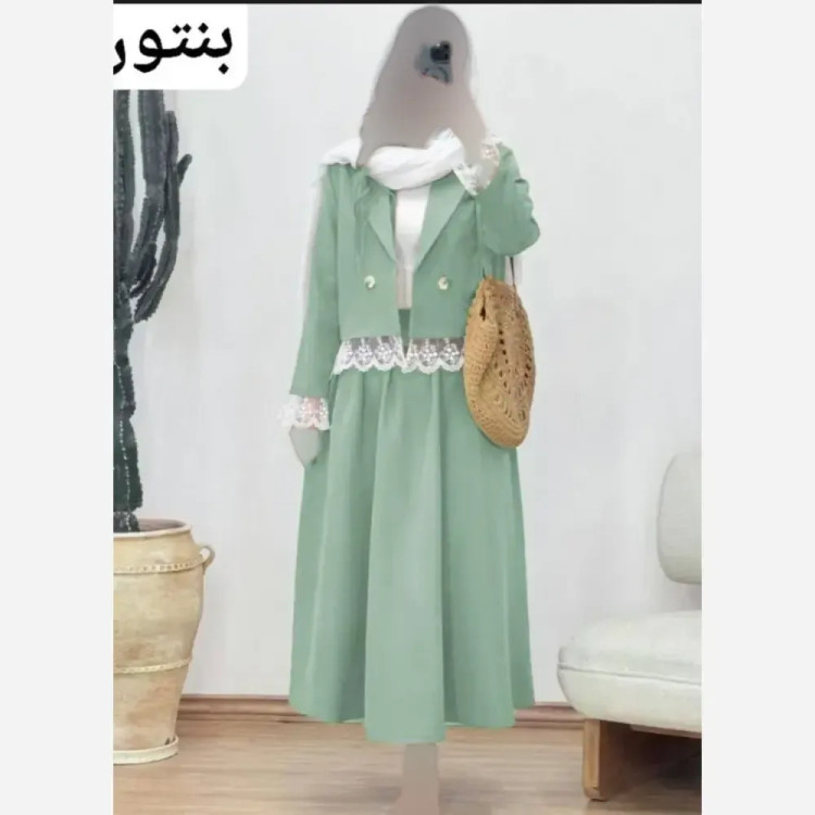 کت دامن عروسکی زنانه جنس مازراتی فری سایز تا 46
