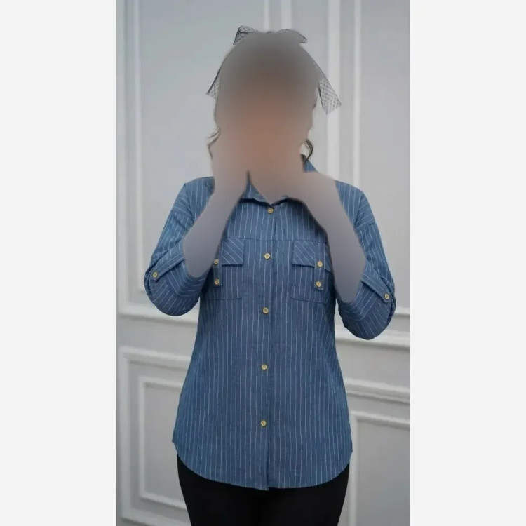 شومیز مانتویی شانتون دیپلمات زنانه فری سایز 38 تا 48