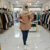 شومیز مانتویی شانتون دیپلمات زنانه فری سایز 38 تا 48