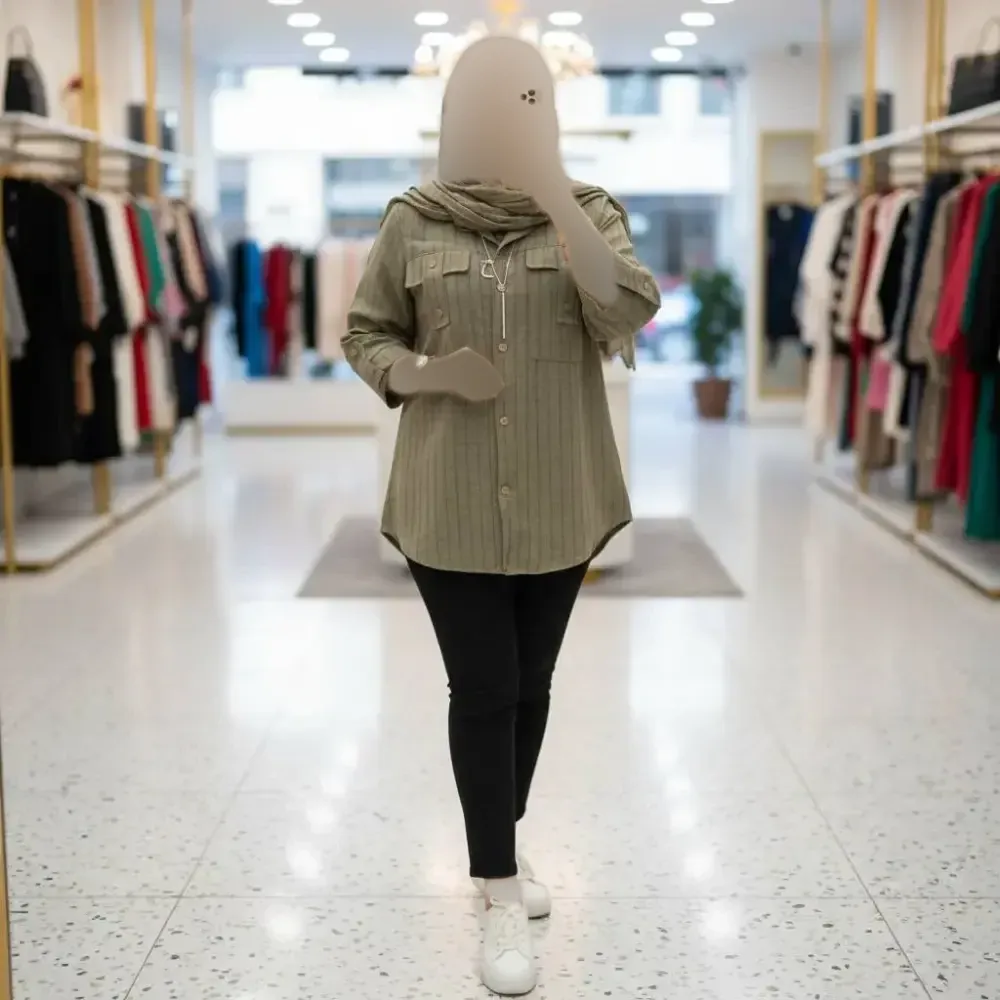 شومیز مانتویی شانتون دیپلمات زنانه فری سایز 38 تا 48