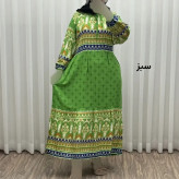 پیراهن ساحلی زنانه نخی مدل حاشیه دار ستاره فری سایز مناسب تا 46