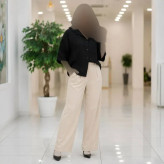 شومیز زنانه مدل نیمه کیمونو باکسی جنس شانتون صوفیا فری سایز