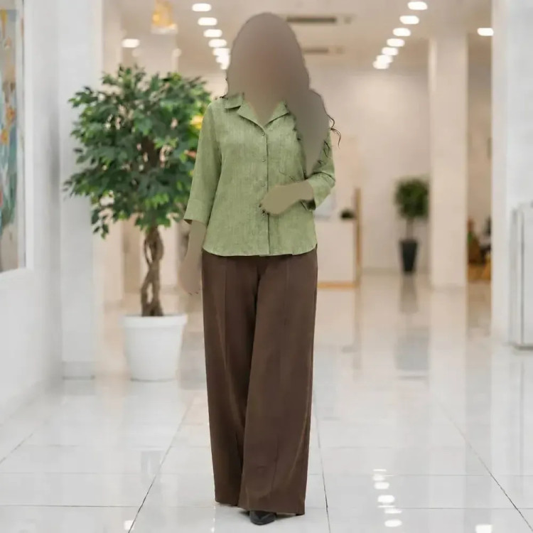 شومیز زنانه مدل نیمه کیمونو باکسی جنس شانتون صوفیا فری سایز