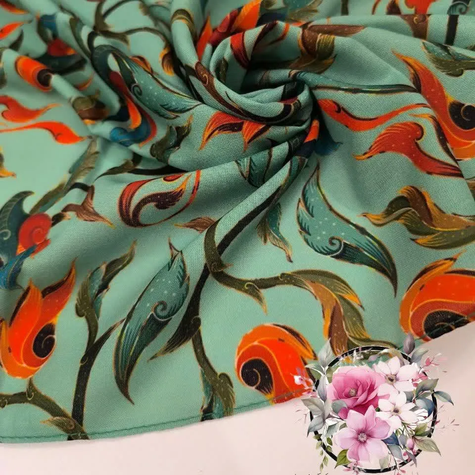 روسری نخ کاستوم طرح حنانه سایز 140 چرخ دوز