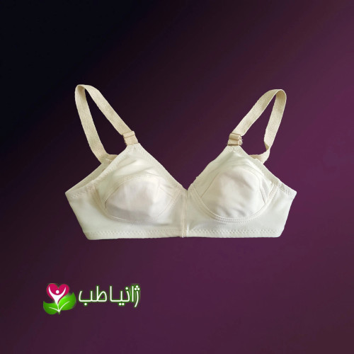 سوتین زنانه ژانیاطب صدرصد نخی ضد حساسیت و ضد قارچ رنگ طبیعی پنبه