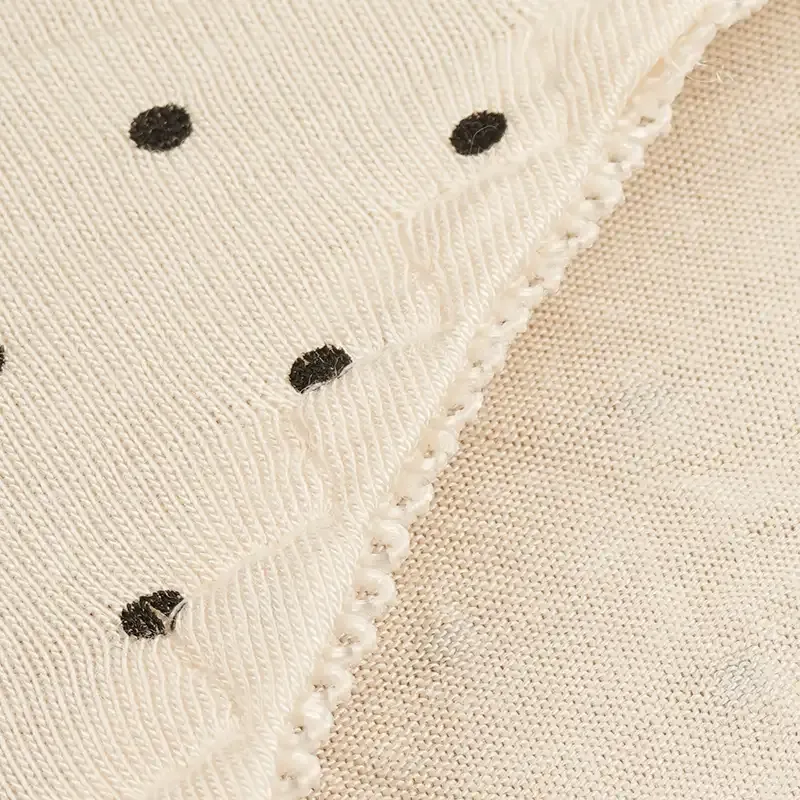 ست شورت و سوتین اسفنجی دخترانه نخی طرح خالخالی بدون فنر