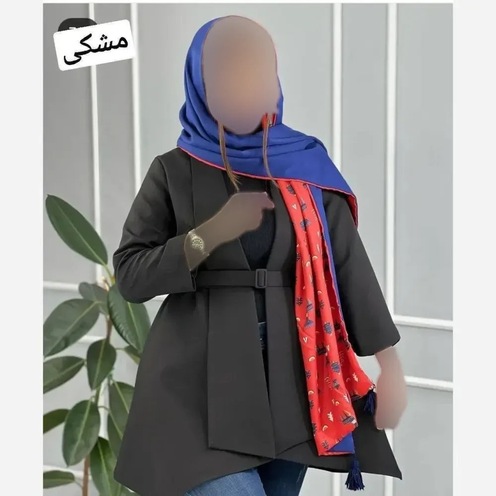 مانتو زنانه مدل شایسته جنس مازراتی کمربند دار فری سایز تا 46