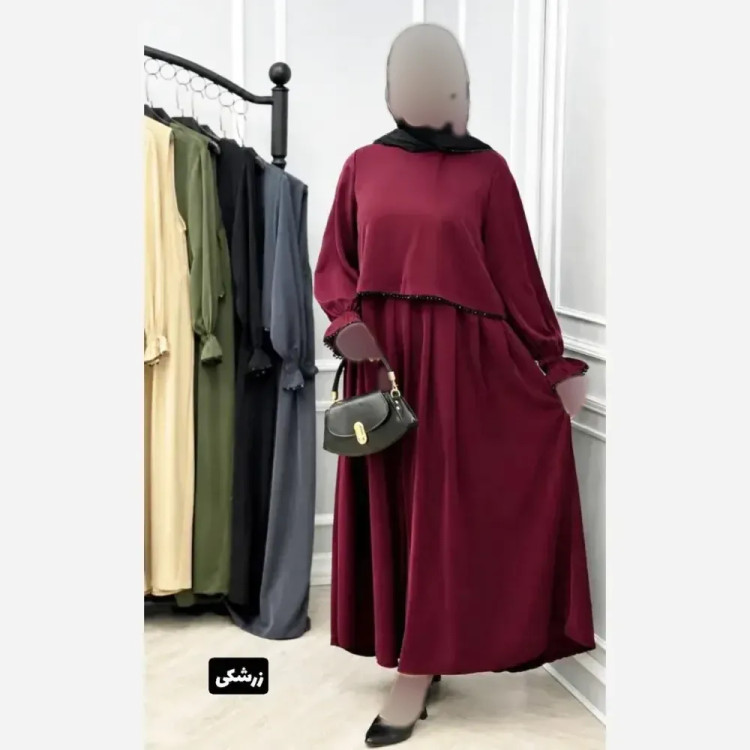 سارافون و رویه زنانه مدل لیلیوم جنس الیزه خرجکار مروارید فری سایز تا 48