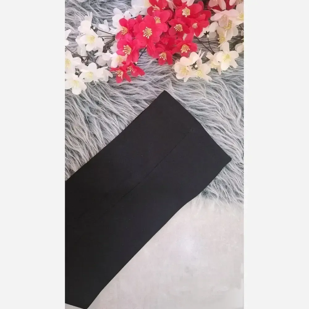 شلوار راسته زنانه پارچه مازراتی دوبل پشت کمرکش دمپا چاکدار مشکی