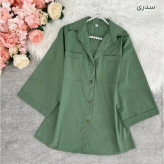 شومیز باکسی جیب دوبل داکرون زنانه سایزبزرگ رنگبندی متنوع قد 75