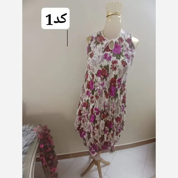 پیراهن ساحلی زنانه نخی خارجی فری سایز مدل دلربا