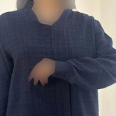 شومیز جلوبسته لینن زنانه فری سایز تا 48 کد 1349