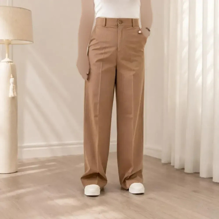 شلوار واید لینن زنانه قد بلند کد 1413 در سایزبندی مختلف