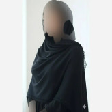 شال پلیسه لبه توری مجلسی قواره بزرگ ابعاد 180 در 75