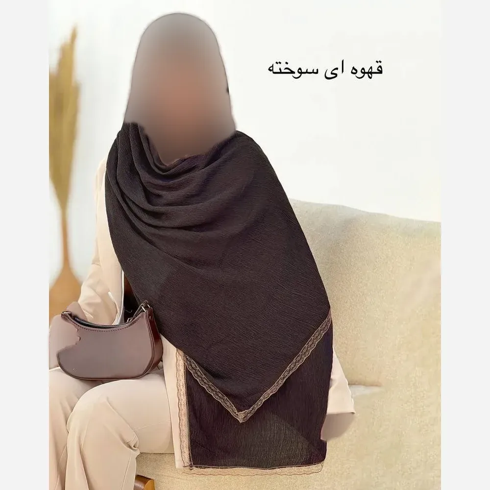 شال پلیسه لبه توری مجلسی قواره بزرگ ابعاد 180 در 75