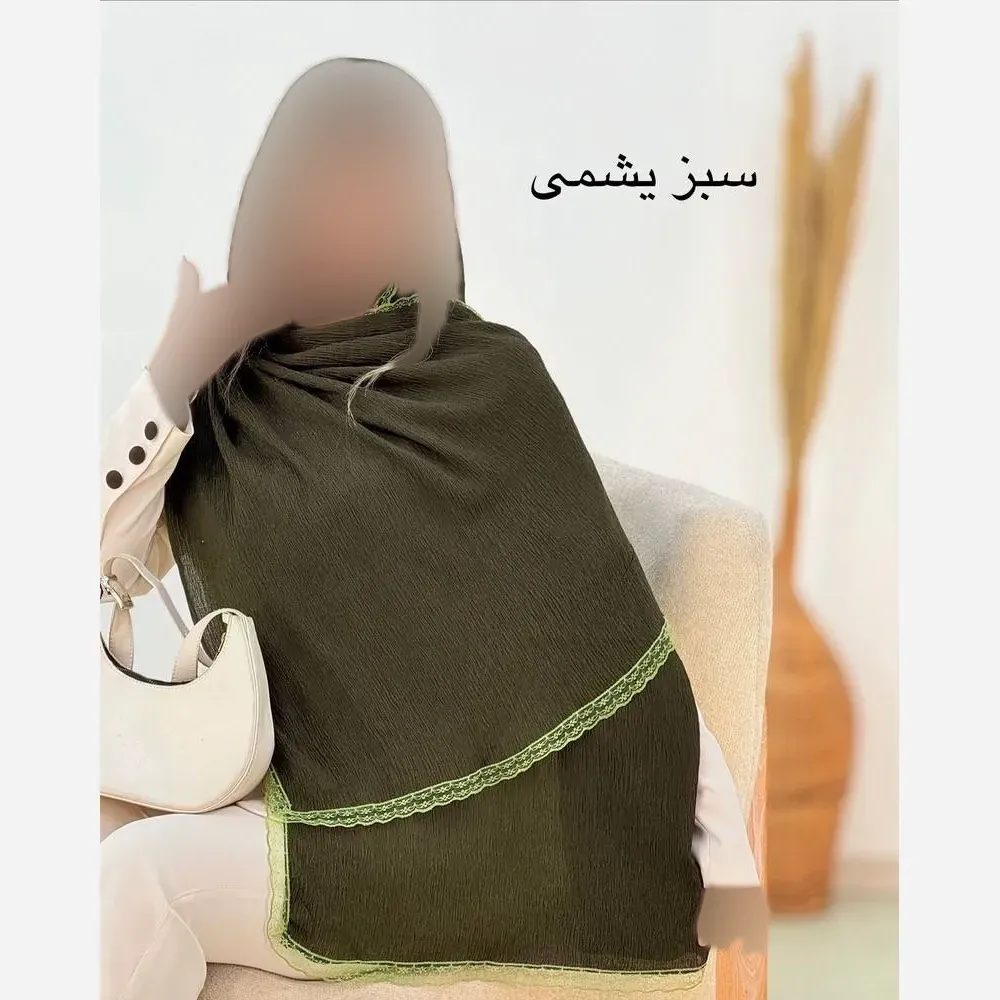 شال پلیسه لبه توری مجلسی قواره بزرگ ابعاد 180 در 75