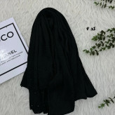 شال نخی مشکی قواره بزرگ 90 در 200 سانتیمتر بدون سُر خوردن و چروک شدن