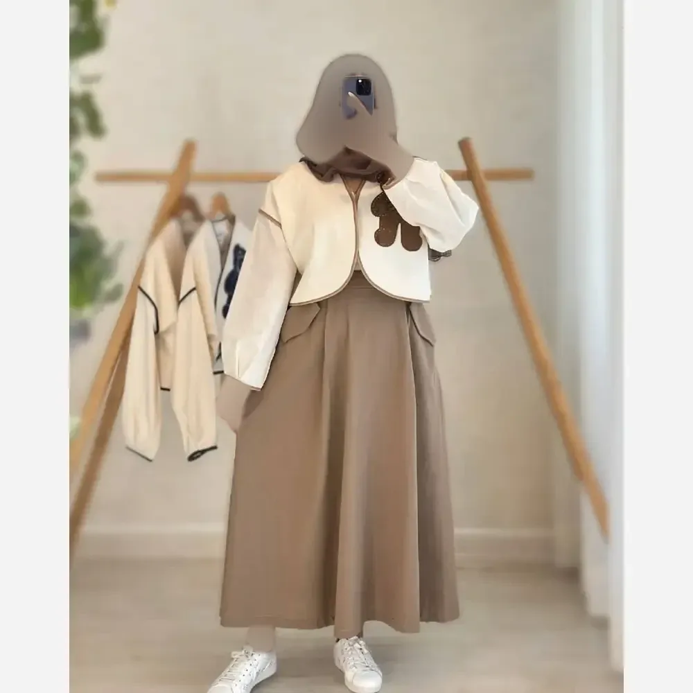 ست کت و دامن زنانه مدل خرسی جنس لینن درجه یک