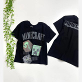 تیشرت پسرانه طرح ماینکرافت جنس پنبه ترک سایز 3 تا 17 سال