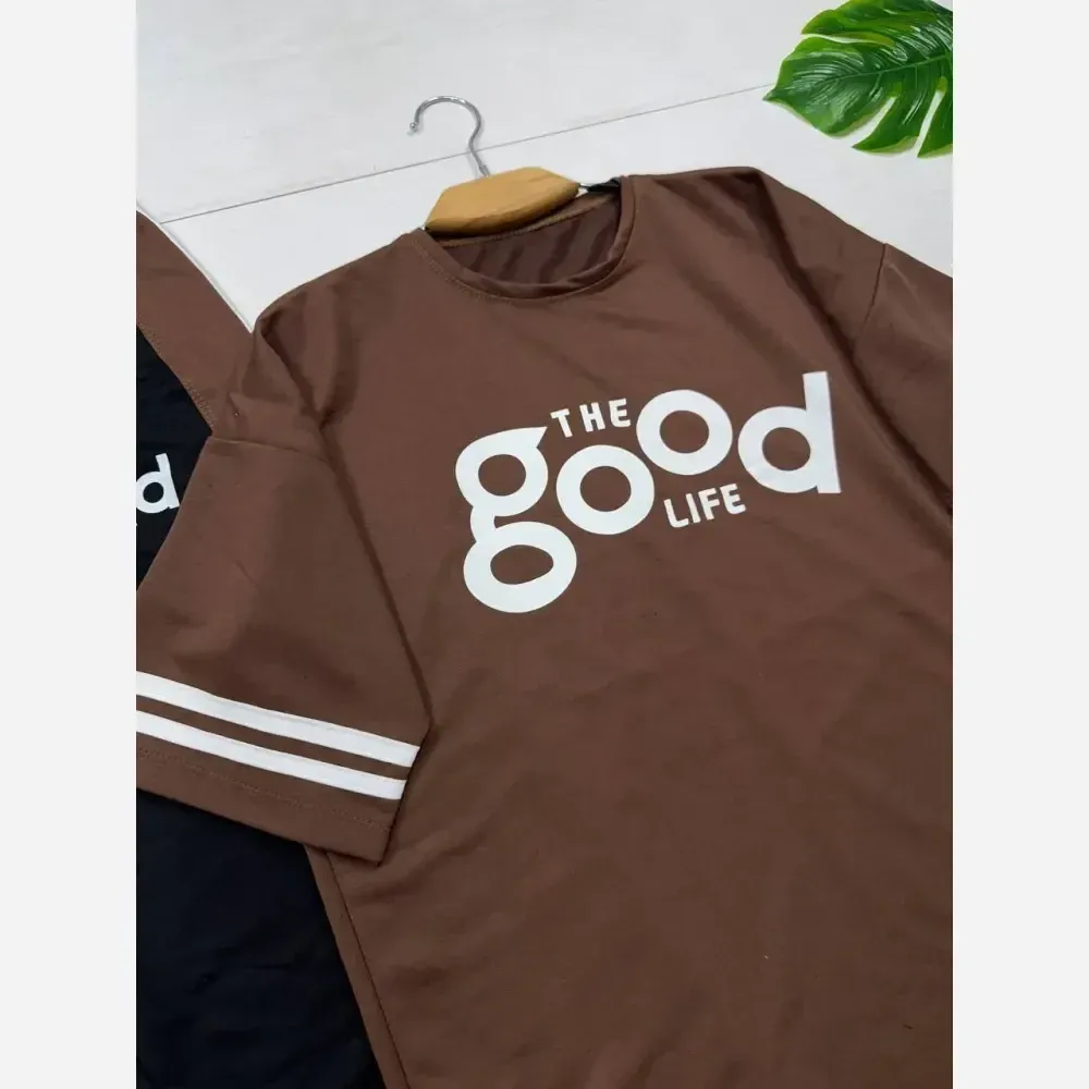 ست تیشرت و شلوار زنانه مدل good جنس پنبه گلکسی فری سایز 38 تا 46