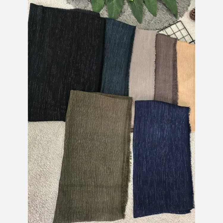 شال پلیسه لمه دار دور ریش ابعاد 175 در 75 سانتی متر