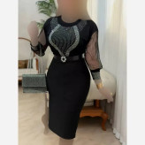 شومیز مجلسی زنانه مدل ساعت شنی جنس ویسکوز پنبه رنگ مشکی فری سایز 38 تا 48
