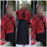 ست سارافون و کت زنانه مدل ترنج جنس کرپ اندونزی و تافته سایز فری 36 تا 46