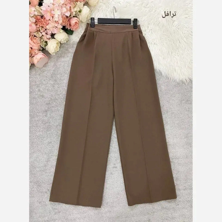 شلوار بگ زنانه پارچه مازراتی 330 گرم درجه یک پشت کش و جلو پیلی