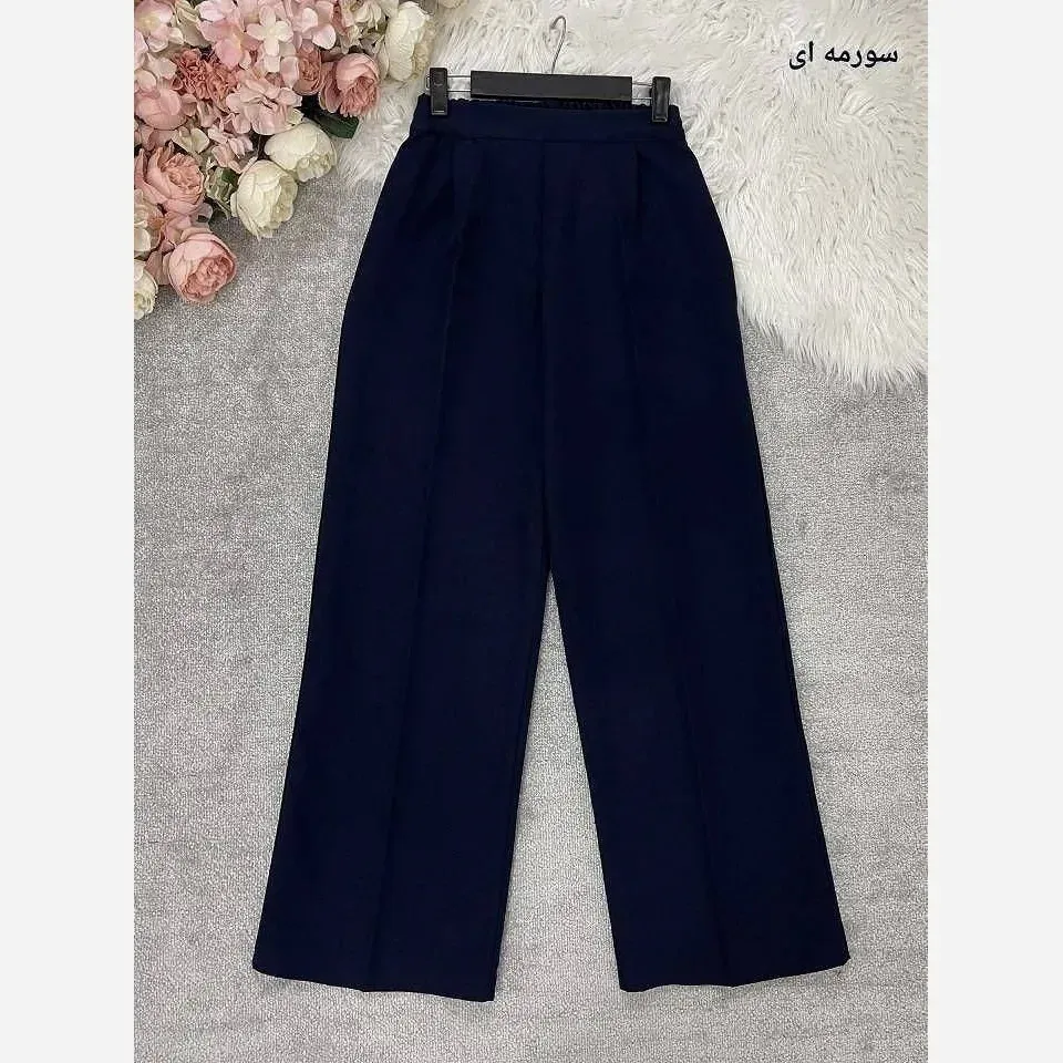 شلوار بگ زنانه پارچه مازراتی 330 گرم درجه یک پشت کش و جلو پیلی
