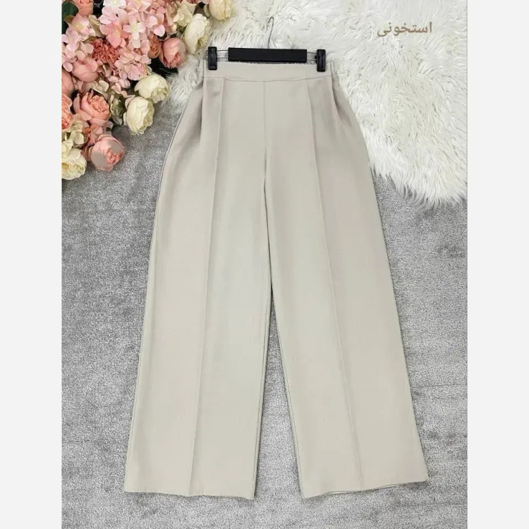 شلوار بگ زنانه پارچه مازراتی 330 گرم درجه یک پشت کش و جلو پیلی
