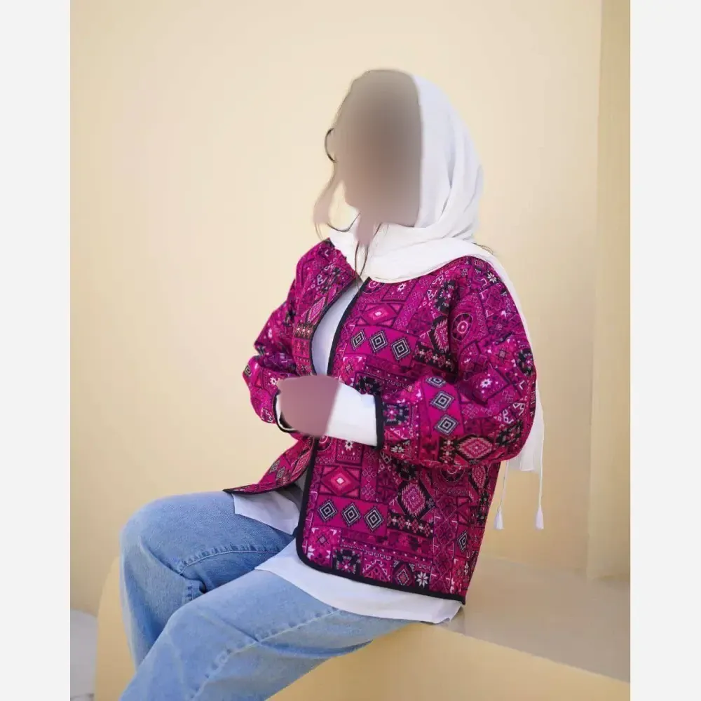 کت زنانه گلیمی جنس تافته سوزن دوزی سنتی فری سایز 36 تا 46