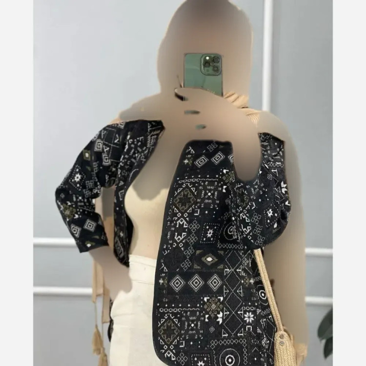 کت گلیمی زنانه جنس تافته سوزن دوزی سنتی فری سایز 36 تا 46