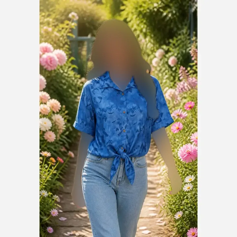 شومیز زنانه مدل گرهای پروانه جنس شانتون وارداتی فری سایز 38 تا 48