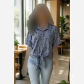 شومیز زنانه مدل گرهای پروانه جنس شانتون وارداتی فری سایز 38 تا 48