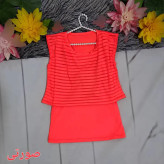 کراپ دو تکه زنانه جنس فلامنت اعلا فری سایز مناسب 36 تا 48