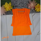 کراپ دو تکه زنانه جنس فلامنت اعلا فری سایز مناسب 36 تا 48