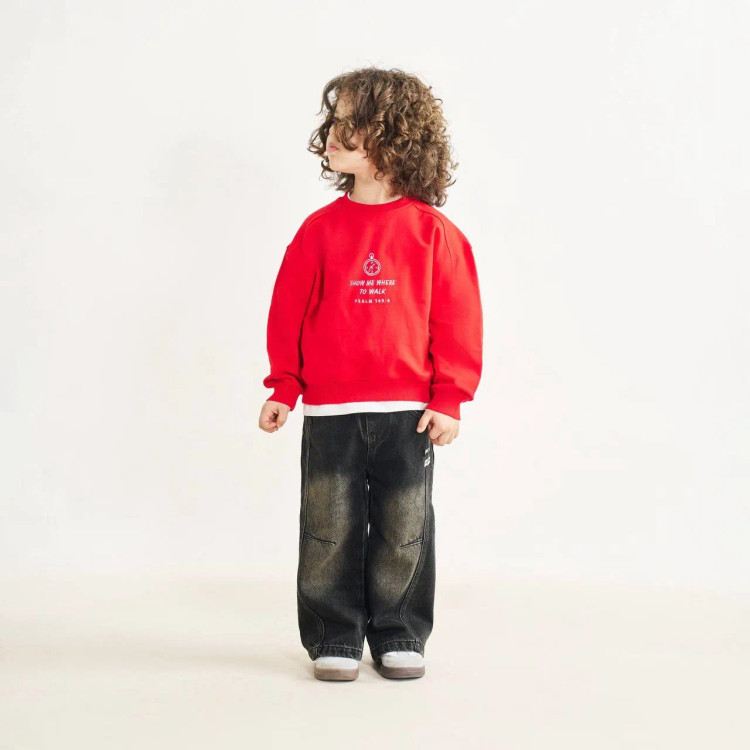 بلوز دورس بچگانه قرمز بیسیک مناسب 9 ماه تا 3 سال